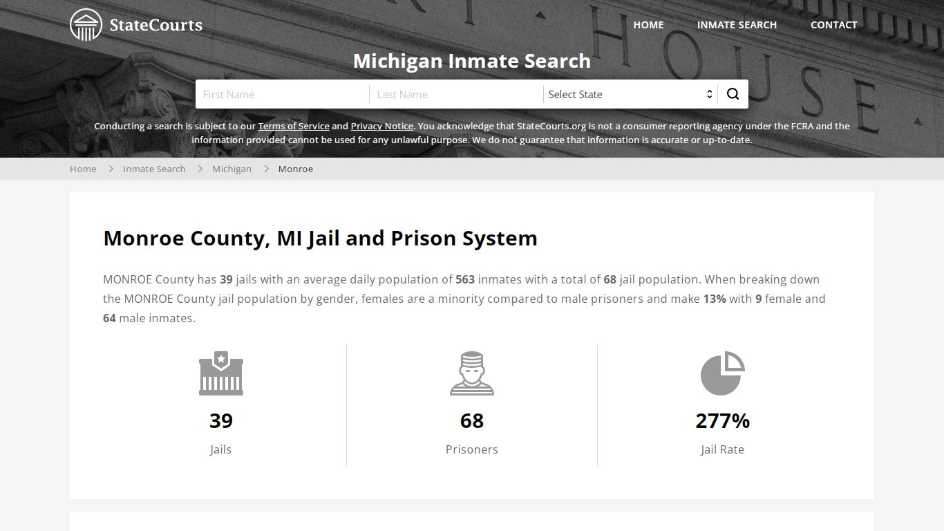 Monroe County, MI Inmate Search - StateCourts